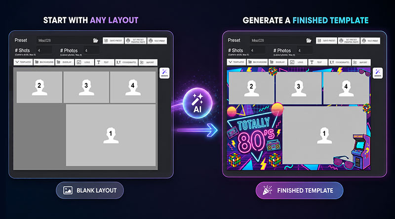Social Booth AI Prompt Builder Interface