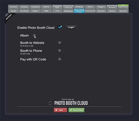 Enable Photo Booth Cloud in Social Booth