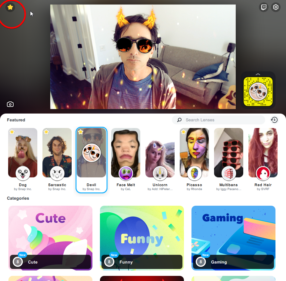Snap Camera Favorites for Social Booth Photo Booth Software