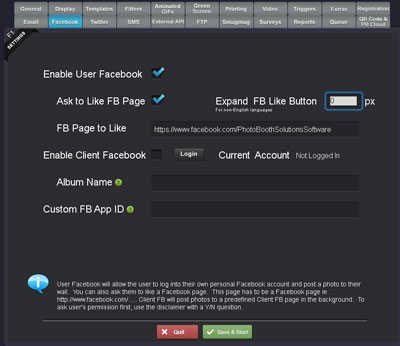 Enable Facebook Options